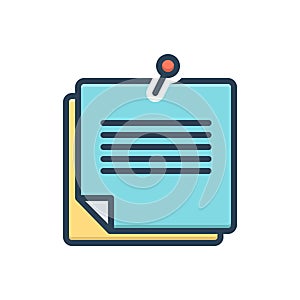 Color illustration icon for Remember, review and reminder