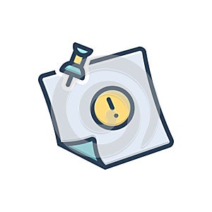 Color illustration icon for Remembered, bubble and circle