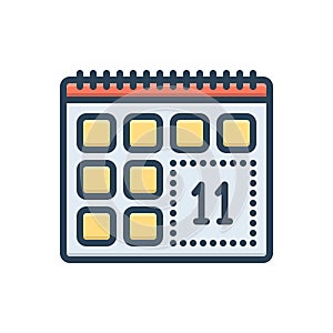 Color illustration icon for Remind, leisure time and reminisce