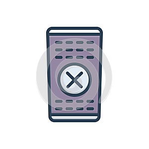 Color illustration icon for Remote Control, technology and television