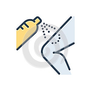 Color illustration icon for Remove, pain and leg