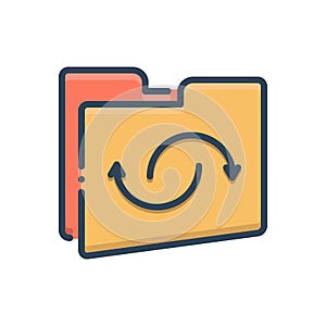Color illustration icon for Reopen,restart and open