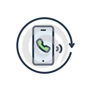 Color illustration icon for Repeat, reduplication and call
