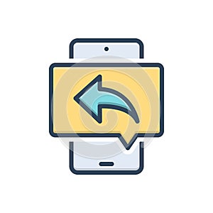 Color illustration icon for Replies, message and response photo
