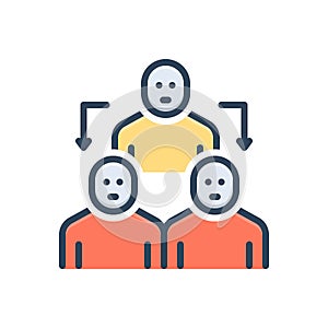 Color illustration icon for Representatives, characteristic and indicative