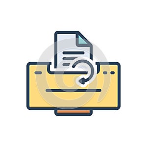 Color illustration icon for Reprint, print and copy