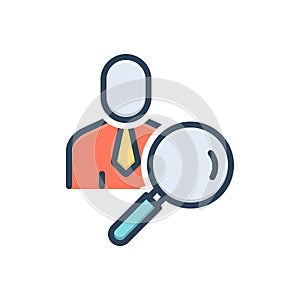 Color illustration icon for Researcher, finder and discoverer