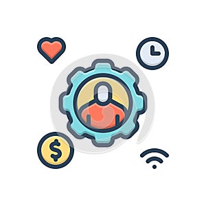 Color illustration icon for Resources, modality and workforce