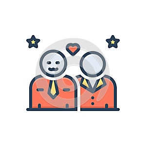 Color illustration icon for Respect, regard and respectability