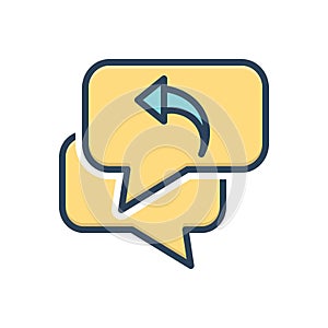 Color illustration icon for Respond, response and repercussion