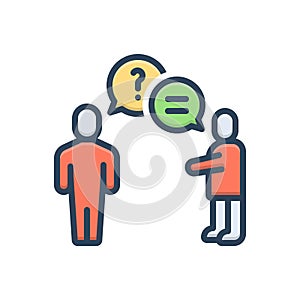 Color illustration icon for Responding, response and answer