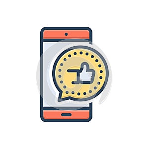 Color illustration icon for Responses, feedback and reaction