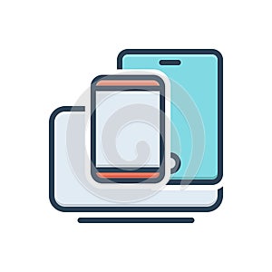 Color illustration icon for responsive, digital and phone