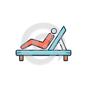 Color illustration icon for Resting chair, repose and slumber