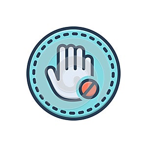Color illustration icon for Restrict, banned and stop