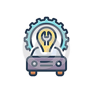 Color illustration icon for Restructuring, reconstruct and reshuffle