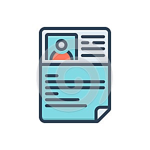 Color illustration icon for resume, elaboration and recruitment