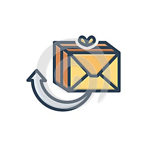 Color illustration icon for Return, comeback and repayment