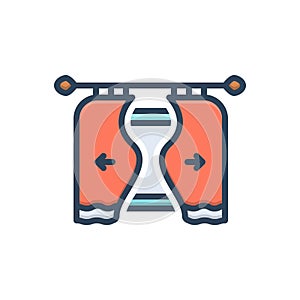 Color illustration icon for Reveal, let out and expose