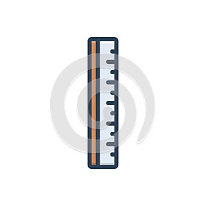 Color illustration icon for Ruler, yardage and measurement