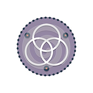Color illustration icon for Runes, symbole and circle