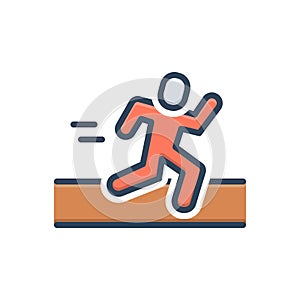 Color illustration icon for Runner, sport and marathoner