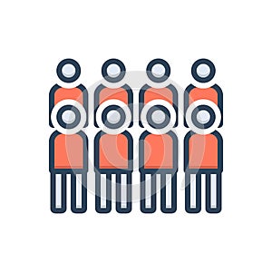 Color illustration icon for Rush, crowd and mob