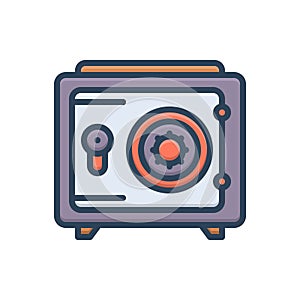 Color illustration icon for Safe, money and saving