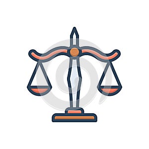 Color illustration icon for Scale, balance and justice