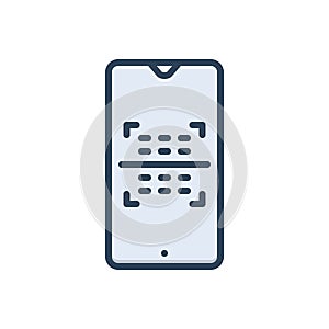 Color illustration icon for Scanned, code and barcode