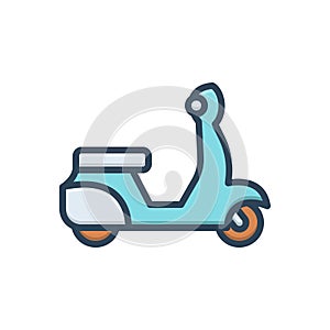 Color illustration icon for Scooter, motorbikes and transport