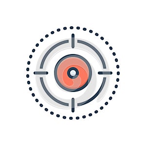 Color illustration icon for Scope, extent and range