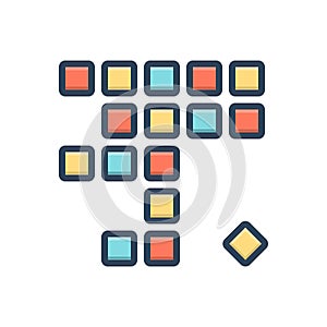 Color illustration icon for Scrabble, word game and blocks