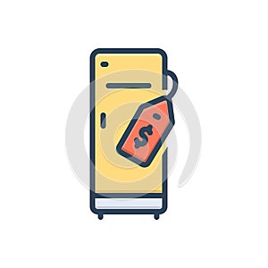 Color illustration icon for Sells, vend and sell out