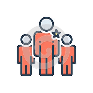 Color illustration icon for Seniority, eminence and excellence