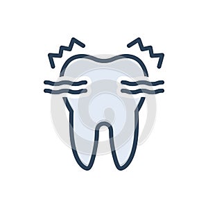 Color illustration icon for Sensitive, teeth and dental