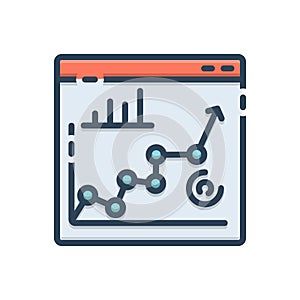 Color illustration icon for Seo Performance, planning and ranking