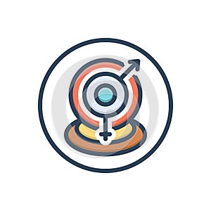 Color illustration icon for Sexcam, sexuality and video