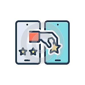 Color illustration icon for Share, excerpt and transfer