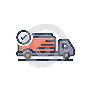 Color illustration icon for Shipped, delivery and speed