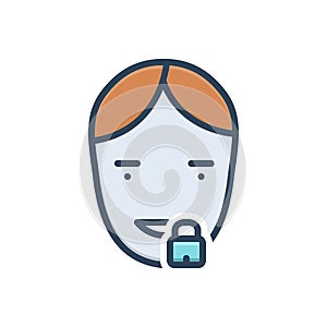 Color illustration icon for Silence, quietness and hush