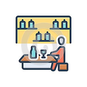 Color illustration icon for Singles, singular and one only