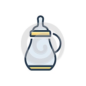 Color illustration icon for sippy cup, beverage and kid