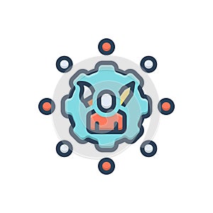 Color illustration icon for Skills, dexterity and talent