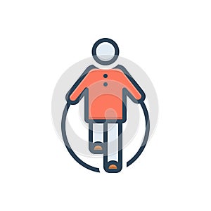 Color illustration icon for Skipping Rope, gym and health