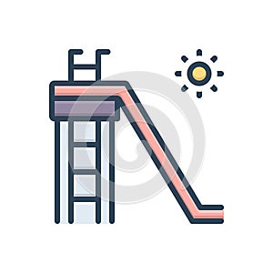 Color illustration icon for Slide, glide and slipping