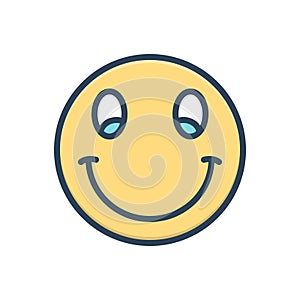 Color illustration icon for Smilies, grin and smirk