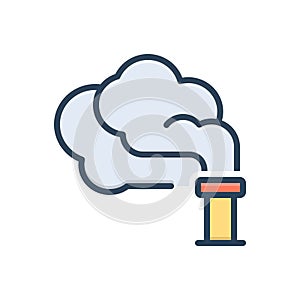 Color illustration icon for Smoke, fume and smolder