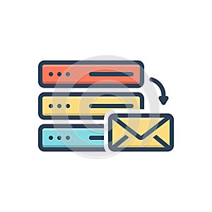 Color illustration icon for Smtp, mail server and email