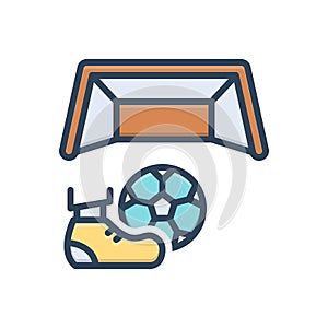 Color illustration icon for Soccer, football and player